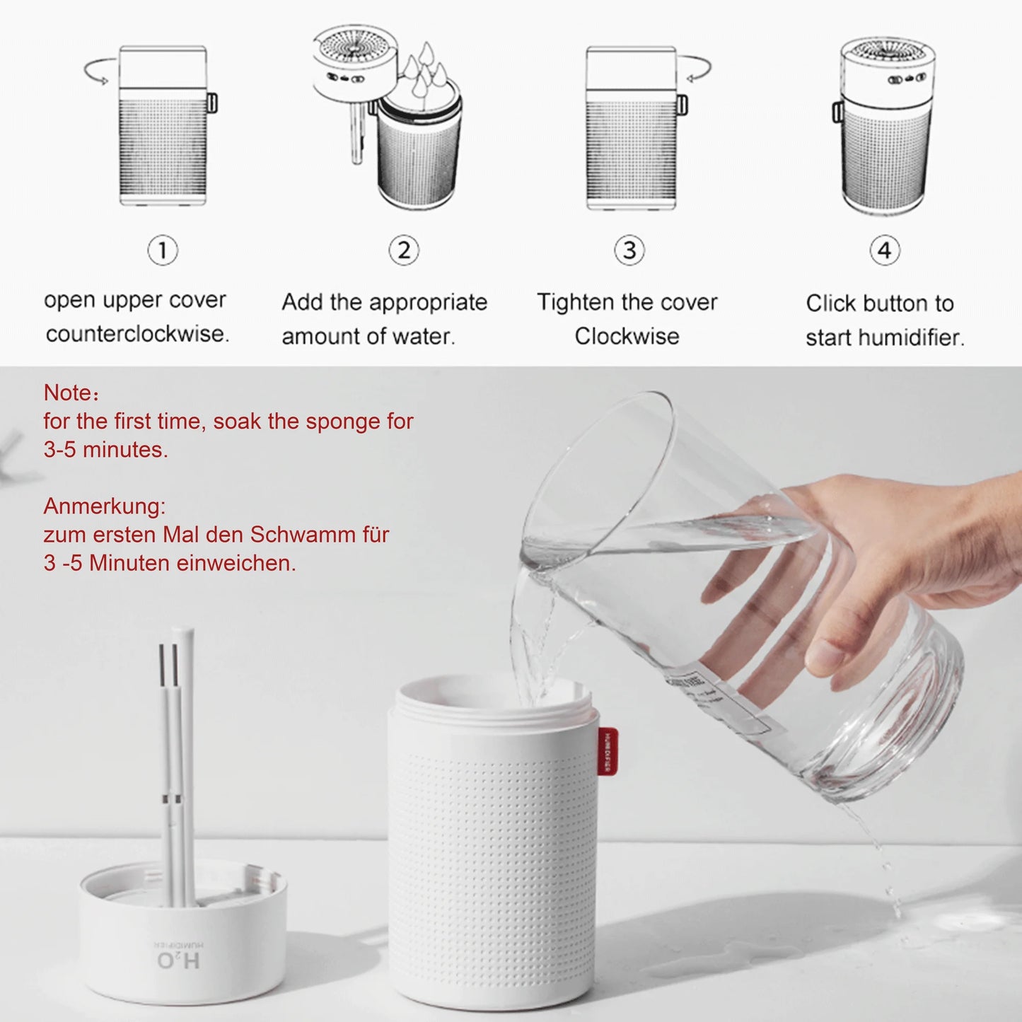 750ML Humidifiers for Bedroom, Cool Mist Humidifiers, Quiet Ultrasonic Humidifiers Large Room, Humidifiers for Babies Nursery, Smart Sleep Mode, Auto Shut-Off Protection, 7 Color LED Light