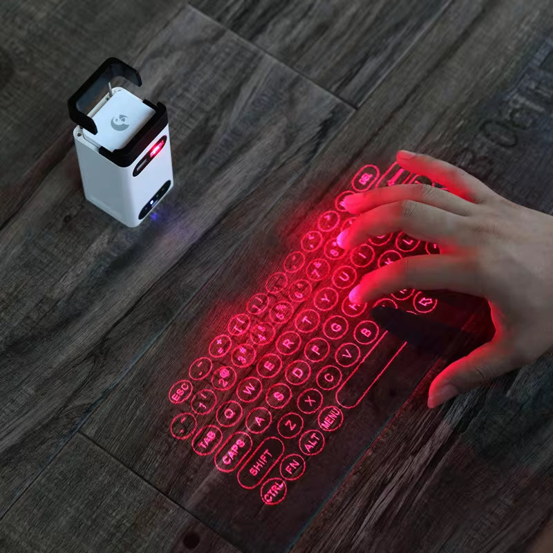 Mini Wireless Bluetooth Laser Projection Keyboard with Mouse Function for Laptops and Smartphones