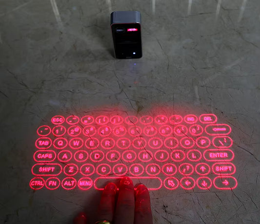 Mini Wireless Bluetooth Laser Projection Keyboard with Mouse Function for Laptops and Smartphones