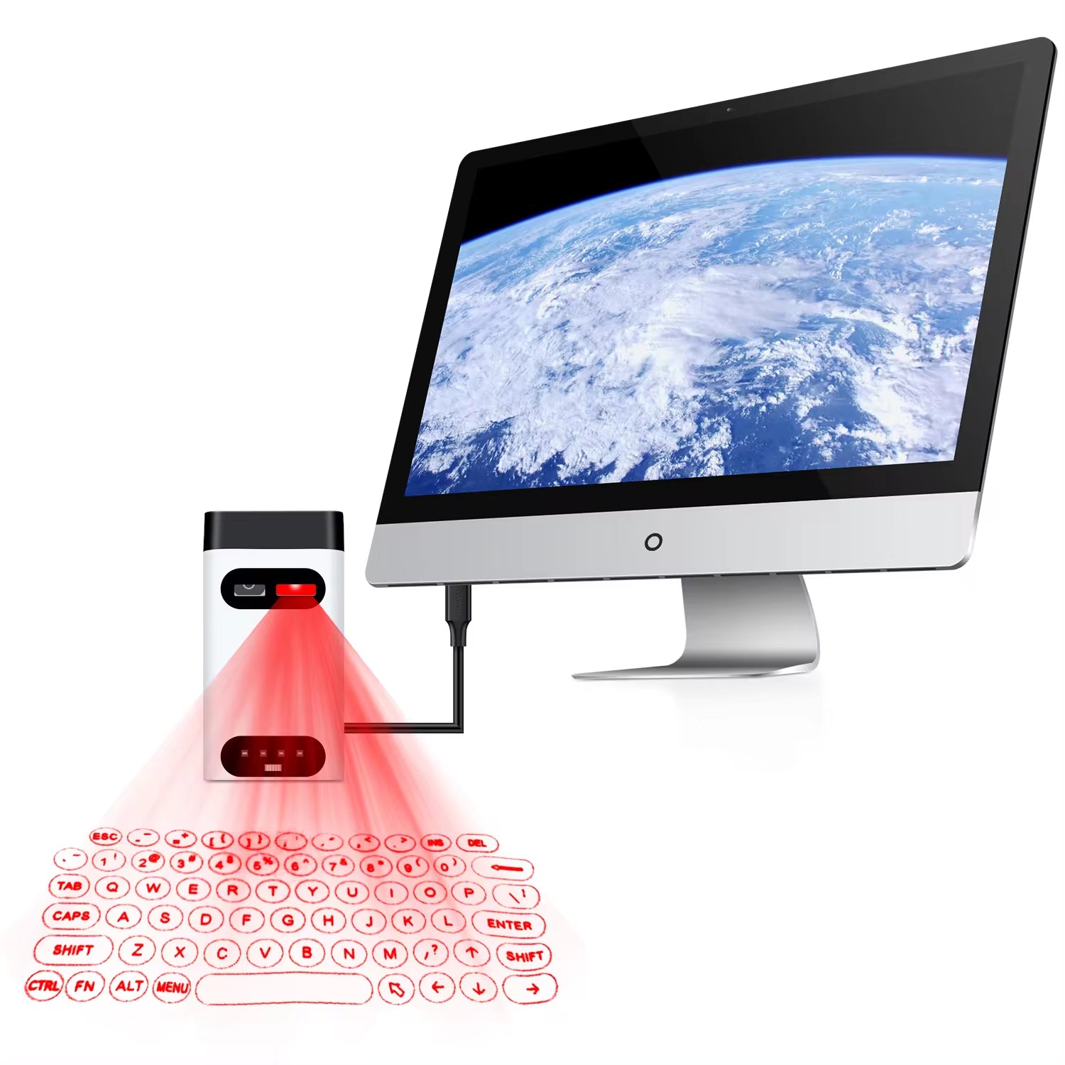 Mini Wireless Bluetooth Laser Projection Keyboard with Mouse Function for Laptops and Smartphones