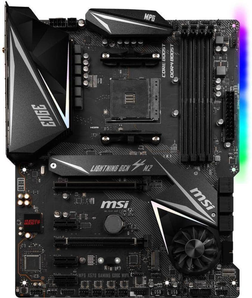 MPG X570 GAMING EDGE WIFI Motherboard (AMD AM4, DDR4, Pcie 4.0, SATA 6Gb/S, M.2, USB 3.2 Gen 2, AC Wi-Fi 5, HDMI, ATX)