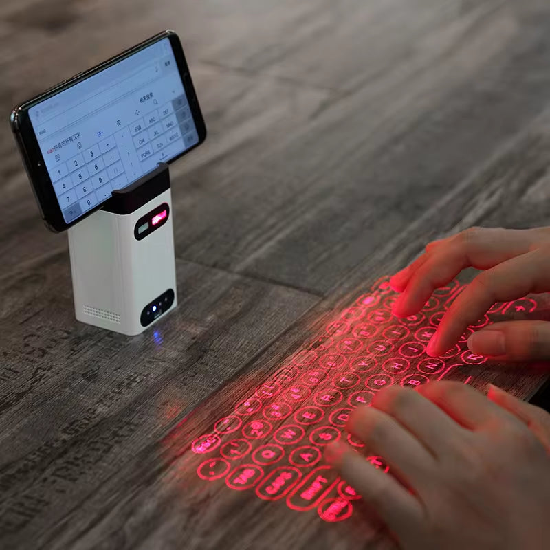 Mini Wireless Bluetooth Laser Projection Keyboard with Mouse Function for Laptops and Smartphones