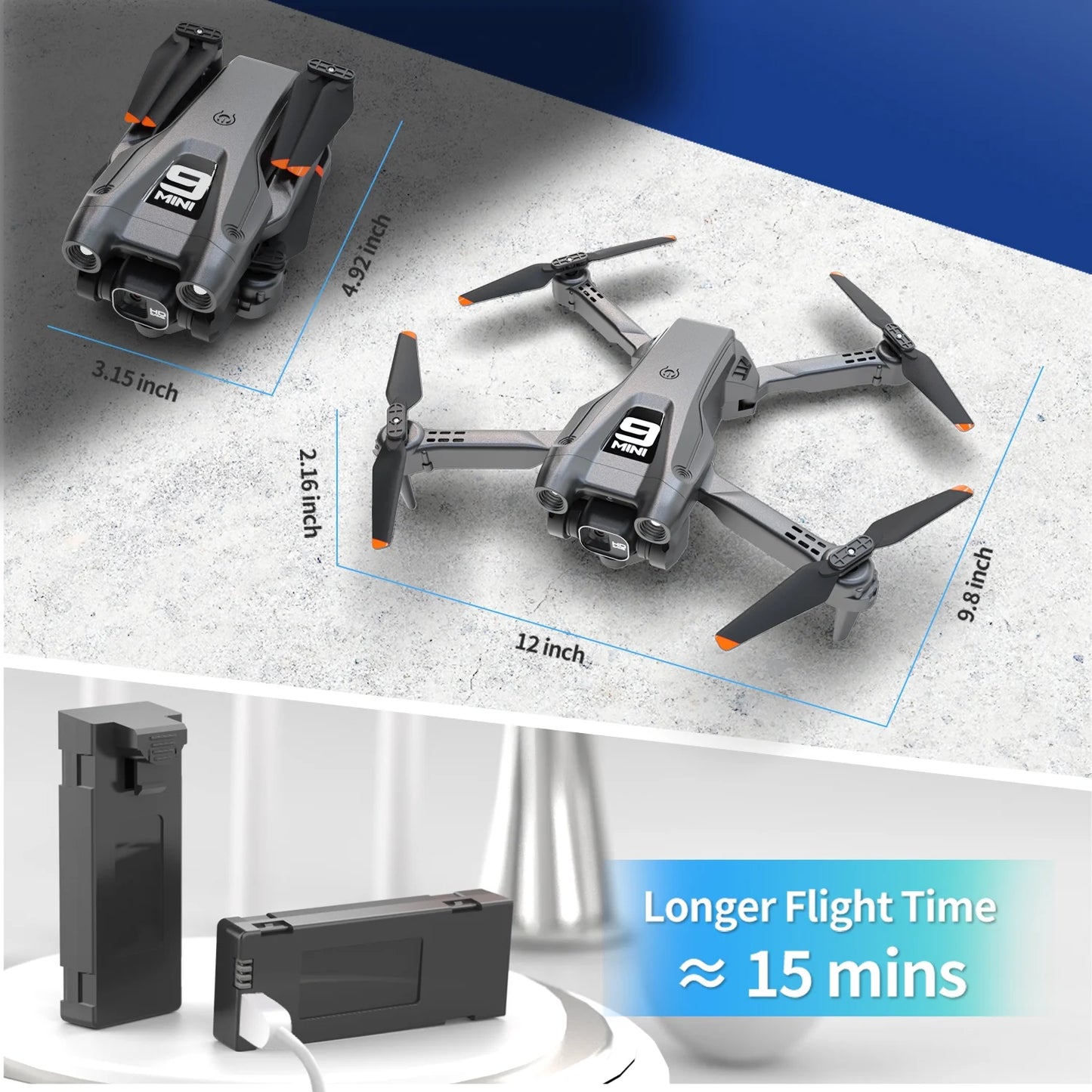 Drone with 4K Camera for Adults,  RC Quadcopter with High Speed Brushless Motor, Altitude Hold, Waypoint Fly, 2 Modular 1800Mah Batteries for 30 Mins Long Flight, Carrying Case, Black